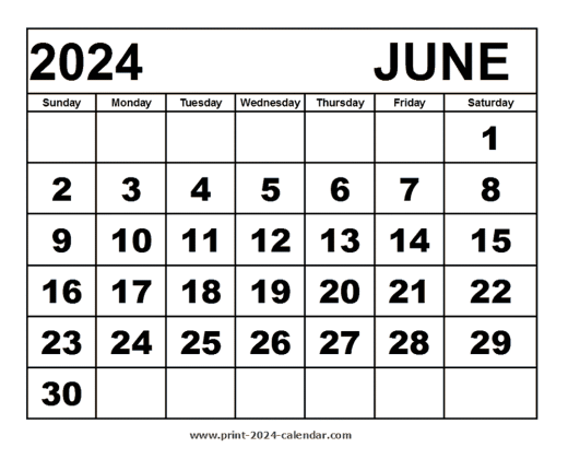June 2024 Calendar