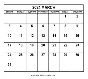 2024 march calendar