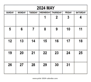 2024 may calendar