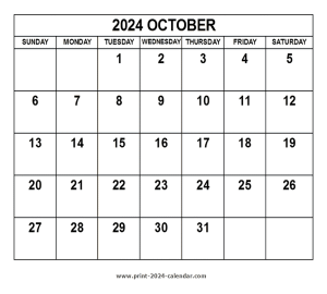 2024 october calendar