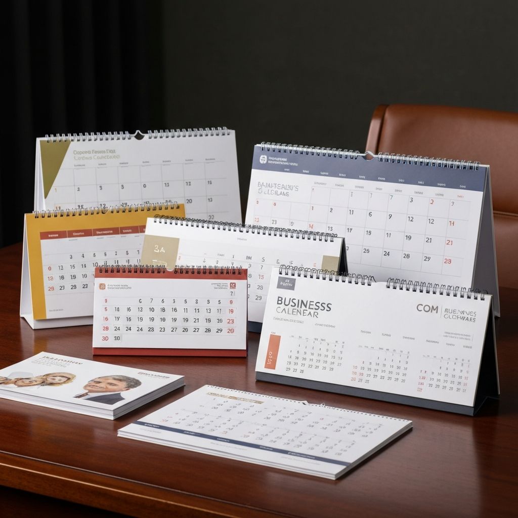 Kolekcja profesjonalnych drukowanych kalendarzy - kalendarze ścienne, biurkowe, firmowe z brandingiem