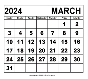 February 2024 Calendar - print 2024 calendar.