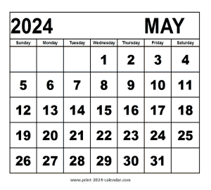 May 2024 calendar