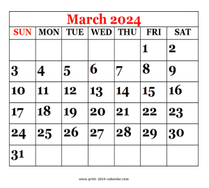 February 2024 Calendar - print 2024 calendar.