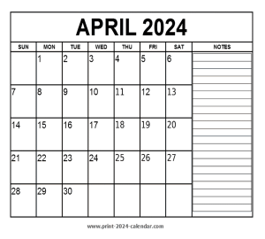 printable april 2024 calendar