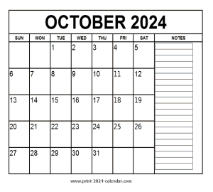 printable october 2024 calendar