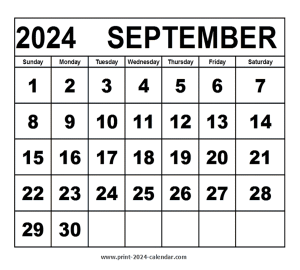 September 2024 calendar