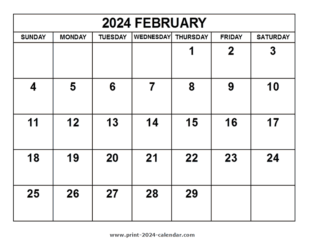 2024 February Calendar