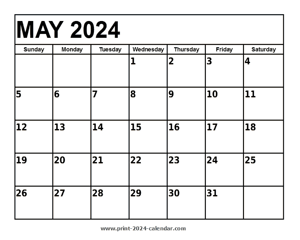 May 2024 Printable Calendar